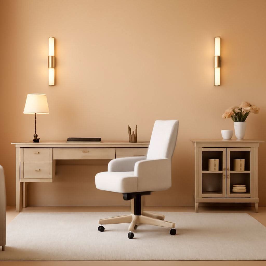 Distressed Oak Farmhouse Executive Desk With Glass