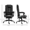 Black 7 Mode Vibrating High Back Executive Massage Adjustable Office Chair
