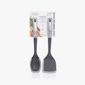 2-Piece Turner & Spoon Set – with Silicone Edge, Scratch-Proof, Heat Resistant Soft Grip Handles