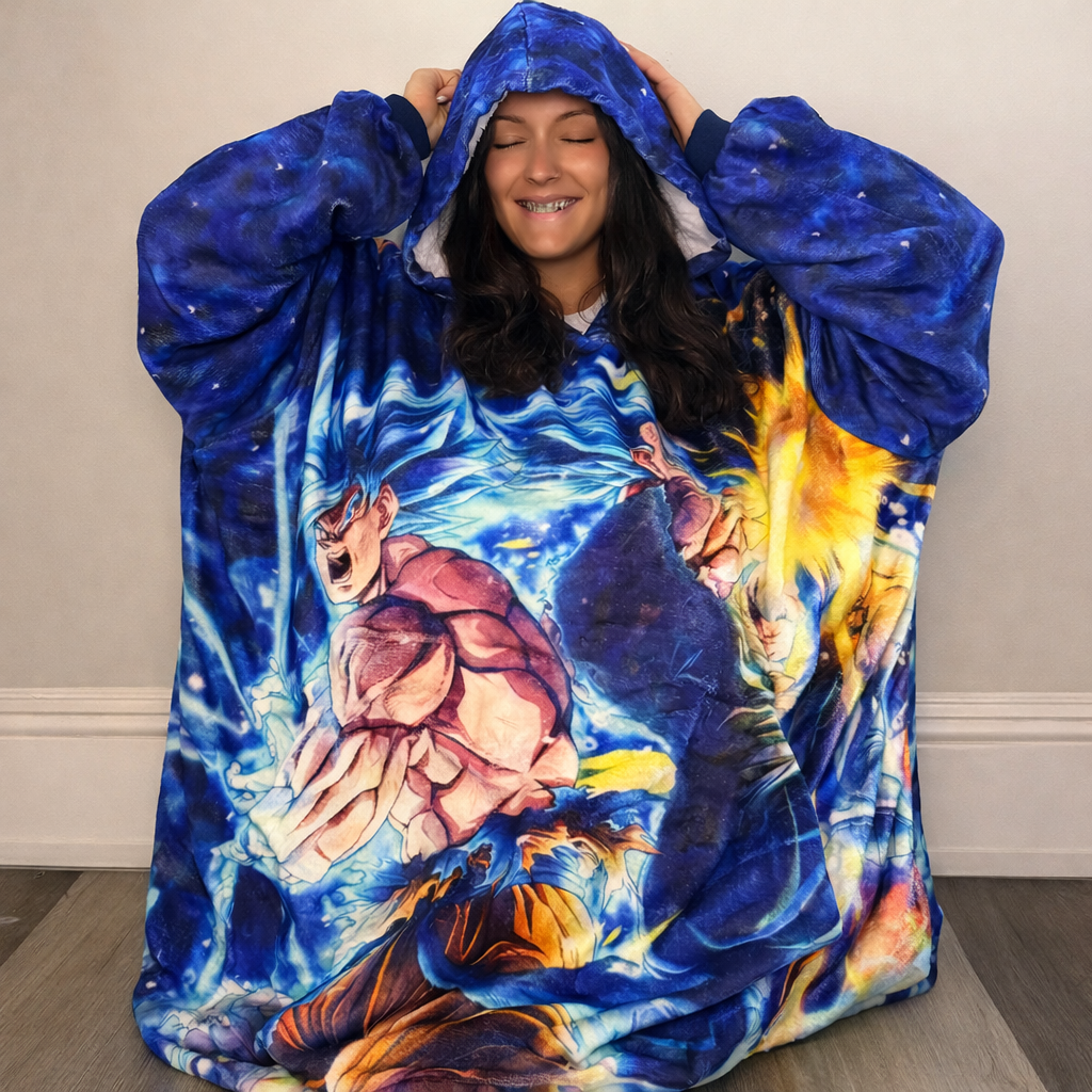 Dragon ball z  Wearable Blanket Hoodie for Kids & Adults